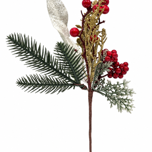 Crenguță Artificială Decorativă de Crăciun 30 cm, Ornament Festiv pentru Aranjamente și Decorațiuni de Iarnă