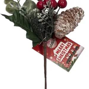 Crenguță Artificială Decorativă de Crăciun 26 cm, Ornament Festiv pentru Casă și Aranjamente de Sărbători