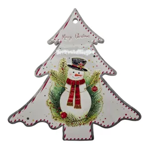 Decorațiune de Crăciun 3D cu Design Festiv și Om de Zăpadă, 20 x 20 cm