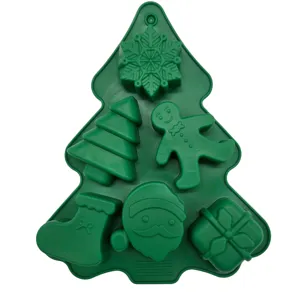 Formă din Silicon pentru Dulciuri de Crăciun, Modele Festive pentru Prăjituri, Ciocolată și Deserturi
