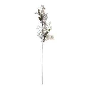 Crenguță Artificială Decorativă de Crăciun cu Bobițe, Ornament Festiv pentru Brad și Aranjamente, 65 cm