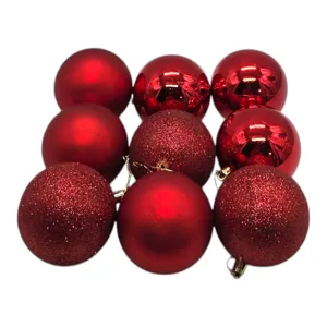 Set 9 Globuri Decorative de Crăciun, Diametru 8 cm, pentru Brad și Decorațiuni Festive