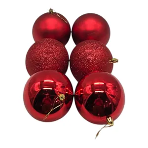 Set 6 Globuri Decorative de Crăciun, Diametru 10 cm, pentru Brad și Decorațiuni Festive