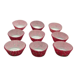 Set 100 Forme pentru Brioșe din Hârtie cu Tematică de Crăciun, 11 x 5 x 3 cm