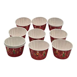 Set 12 Forme pentru Brioșe din Hârtie cu Tematică de Crăciun, 5 x 3,9 cm