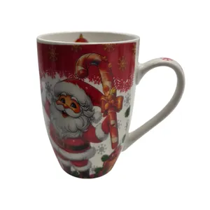 Cană Ceramică de Crăciun 530 ml, Model Festiv, Cană Decorativă pentru Ceai, Cafea și Ciocolată Caldă