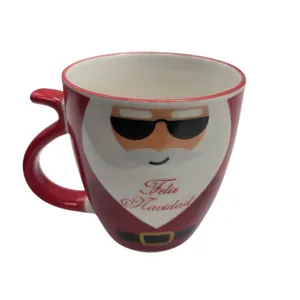 Cană Ceramică cu Tematică de Crăciun 520 ml, Model Festiv, pentru Ceai, Cafea și Ciocolată Caldă