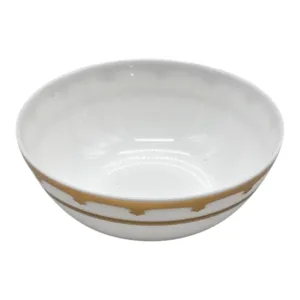 Bol Mic din Porțelan HOME CLASS 6.25 Inch, Model Elegant Alb cu Decor Auriu, pentru Cereale, Desert, Gustări și Salate
