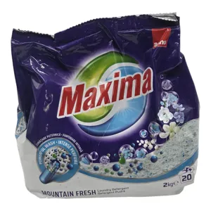 Detergent Pudră pentru Rufe Sano Maxima Mountain Fresh 2 kg, 20 Spălări, Curățare Eficientă și Prospețime