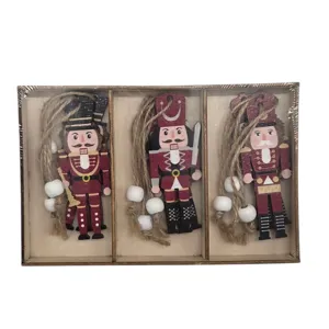  Ornamente de Crăciun cu Spărgători de Nuci, Figurine Decorative din Lemn pentru Brad