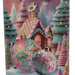 Pungă de Cadou de Crăciun cu Mânere, Model Festiv pentru Cadouri, 31 x 40 x 12 cm