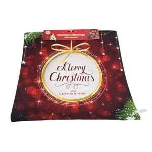 Față de Pernă Decorativă cu Tematică de Crăciun, 43 x 43 cm, Decor Festiv pentru Sărbători