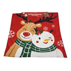 Față de Pernă Decorativă cu Tematică de Crăciun, 43 x 43 cm, Model Festiv pentru Decorarea Casei