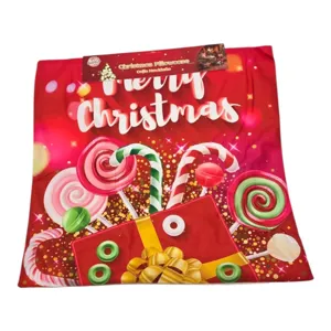 Față de Pernă Decorativă cu Tematică de Crăciun 43 x 43 cm, Model Festiv pentru Decor Interior și Sărbători