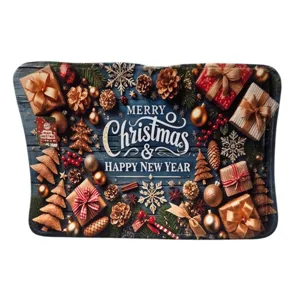 Covoraș de Intrare cu Tematică de Crăciun, 38 x 58 cm, Model Decorativ Festiv pentru Ușă și Hol
