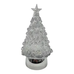 Decorațiune de Crăciun Tip Brad cu Lumini LED și Alimentare USB, 13 x 13 x 24 cm 