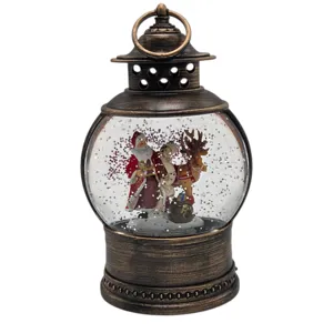 FELINAR DECORATIV DE CRACIUN CU SCENE DE IARNA ,LUMINI LED SI USB 10*7*20CM 
