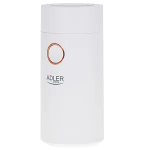 Râșniță Electrică pentru Cafea ADLER AD 4446 – 150W, 75g, Cuțite din Inox, Capac Transparent, Sistem de Siguranță, Design White Gold