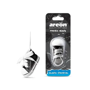 Areon Fresh Wave Odorizant Auto – Black Crystal, Formă de Adidaș Negru, Aromă Elegantă