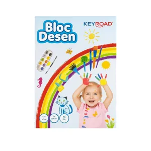 Bloc Desen A4, 16 File, Hârtie 170 g/mp, 210 x 297 mm, Ideal pentru Școală și Hobby, Vârsta Recomandată 3+ Ani