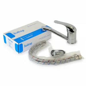 Baterie Chiuvetă Bucătărie ItalTop EL-8606 – Monocomandă, Pipă Fixă, Finisaj Crom, Set Complet cu Racorduri