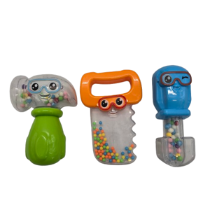 Set 3 Jucării Zornăitoare pentru Bebeluși, Modele Unelte cu Biluțe Colorate, Jucării Senzoriale pentru Stimularea Simțurilor și Dezvoltarea Coordonării Mână-Ochi