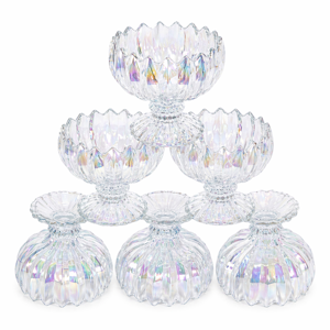 SET 6 CUPE PENTRU ÎNGHEȚATĂ DIN STICLĂ 205 ML TIP CRISTAL DELISOGA CU PICIOR ELEGANT PENTRU DESERT ȘI ÎNGHEȚATĂ