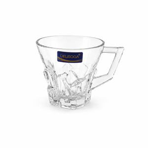 SET 6 CĂNI DIN STICLĂ DELISOGA 155 ML PENTRU ESPRESSO, CAFEA, CEAI ȘI BĂUTURI CALDE, DESIGN ELEGANT