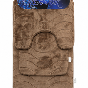 Set 3 Covorașe de Baie Antiderapante, Model Decorativ, 80x50 cm, 60x40 cm și 40x50 cm