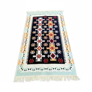 Covor țesut rustic 80 x 150 cm Belma Lux Quality, model tradițional decorativ pentru living, dormitor sau hol