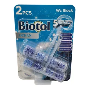 Odorizant Solid pentru Toaletă Ocean, Set 2 Bucăți x 50 g, Aromă Marină
