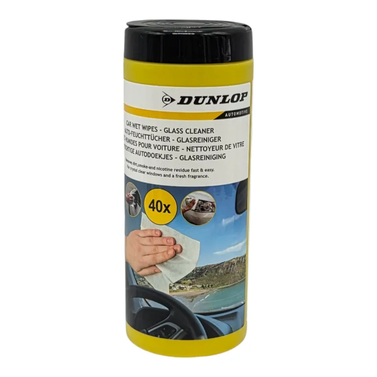 Șervețele Umede pentru Curățarea Geamurilor Auto, 40 Bucăți, Dunlop
