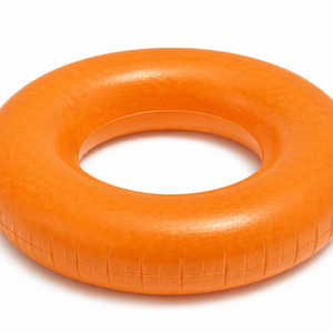 Colac de Înot Gonflabil Portocaliu Eddy Toys Ø90 cm pentru Piscină și Plajă