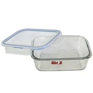 CASEROLĂ DREPTUNGHIULARĂ DIN STICLĂ 1000 ML GREENAPPLE DELISOGA CU CAPAC ETANȘ PENTRU DEPOZITAREA ȘI PĂSTRAREA ALIMENTELOR