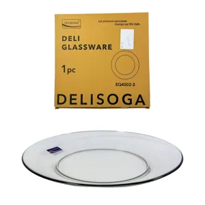 Platou Rotund din Sticlă DELISOGA 278 mm, Deli Glassware, Farfurie Platou pentru Servire