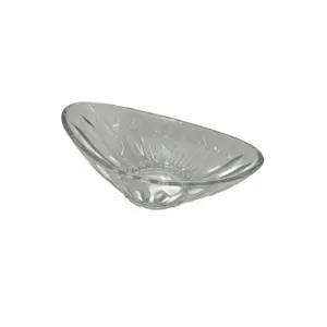 Bol din Sticla Transparenta cu Design Geometric – Forma Adanca, Ideal pentru Salate, Gustari sau Fructe