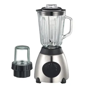 Blender de masă din inox cu vas din sticlă 1,5 litri, 1000W, 5 viteze, funcție Pulse, pentru smoothie și preparate diverse