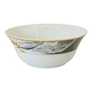 Bol fructe 17,8 cm model Majestic Night, design abstract gri cu accente aurii