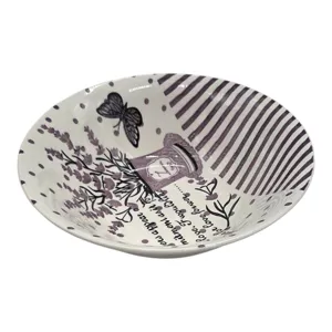 Bol Ceramic Home Class, Model Decorativ cu Lavandă și Fluturi, pentru Servire