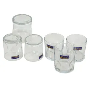 SET 6 Pahare din Sticlă pentru Whiskey 330ML Delisoga pentru Whisky, Cocktailuri și Băuturi Fine