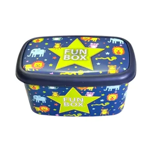 Cutie de depozitare pentru jucării 5 L, cu capac, model Toy Box, din plastic, design colorat pentru copii