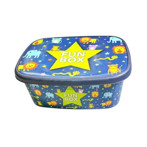 Cutie de depozitare cu capac pentru copii, model Fun Box BELMA M-12216, design cu animale, 36 L