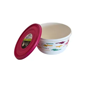 Caserolă Rotundă cu Desen 1.8L Belma cu Capac, Recipient pentru Depozitare Alimente și Organizare Bucătărie