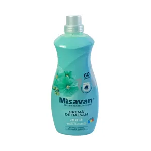 Balsam rufe Misavan Cremă de Balsam Apă Mătăsoasă 1500 ml – Parfum intens de lungă durată, 60 spălări, formulă concentrată