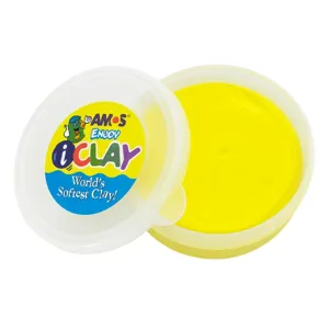 Plastilină Amos iClay – 18 g, Super Moale, Non-Toxică, Ușor de Modelat, Culoare Galben, Ideală pentru Copii și Activități Creative