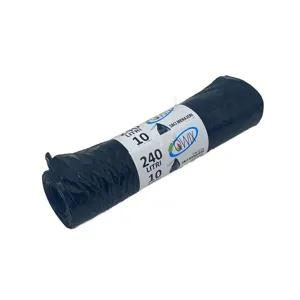 Saci menajeri rezistenți Onyx – 240 litri, set 10 bucăți, extra-capacitate, culoare neagră, pentru deșeuri voluminoase