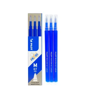 Rezerve Pix Pilot FriXion Ball – Set 3 Bucăți, Culoare Albastru, 0.7 mm, Cerneală Gel Ștergibilă