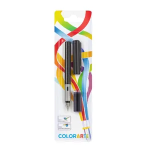 Stilou Școlar ColorArte – Ergonomic, Culoare Negru, cu 1 Rezervă Inclusă