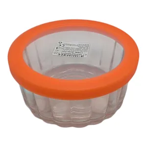 Bol din Sticlă cu Capac, 11,7 x 5,5 cm, Recipient pentru Servire și Depozitare Alimente